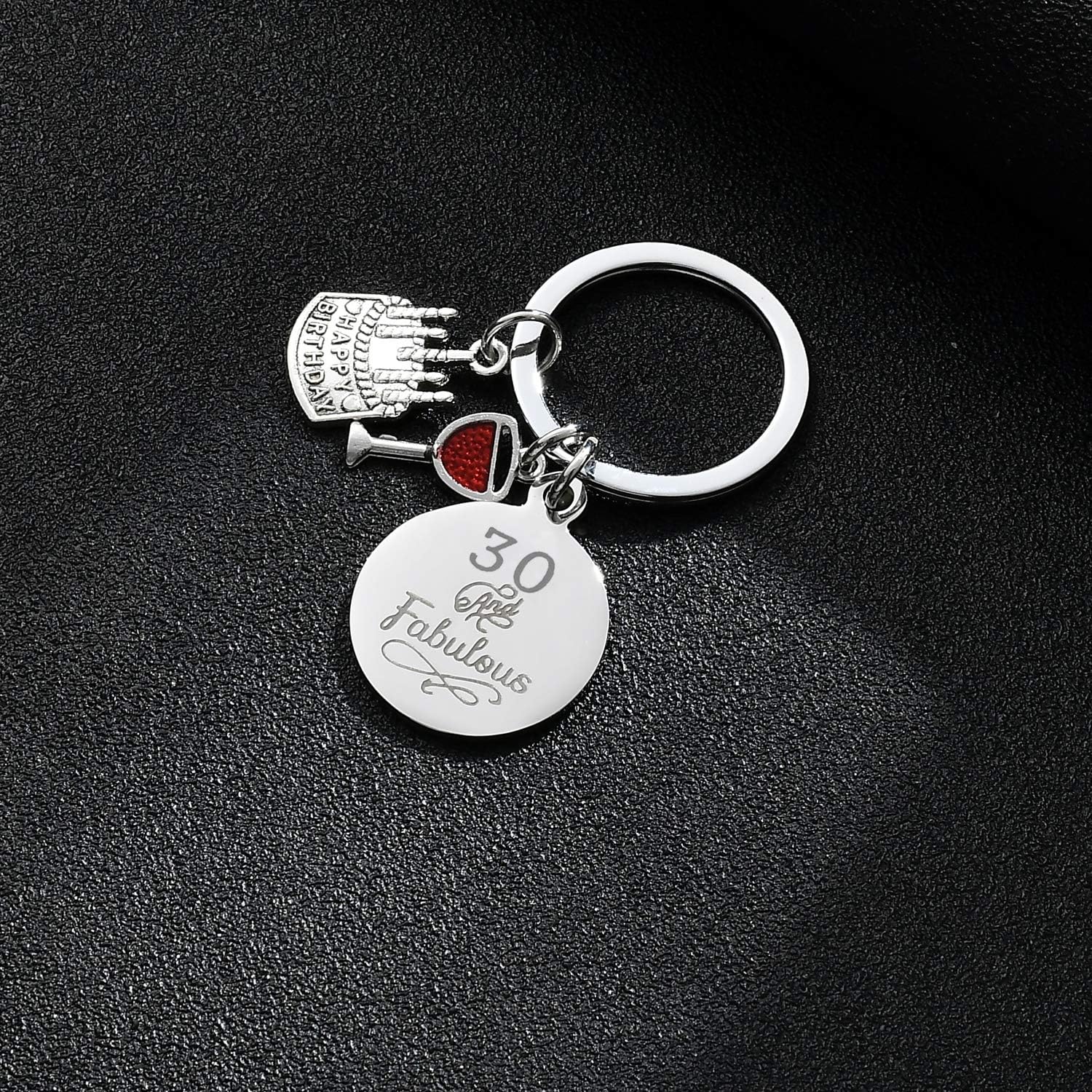 BESPMOSP Happy Birthday Gifts Women Keychains Teen Girls Keyrings Jewellery Presents For Mum Grandmother (30th birthday) - Image 3