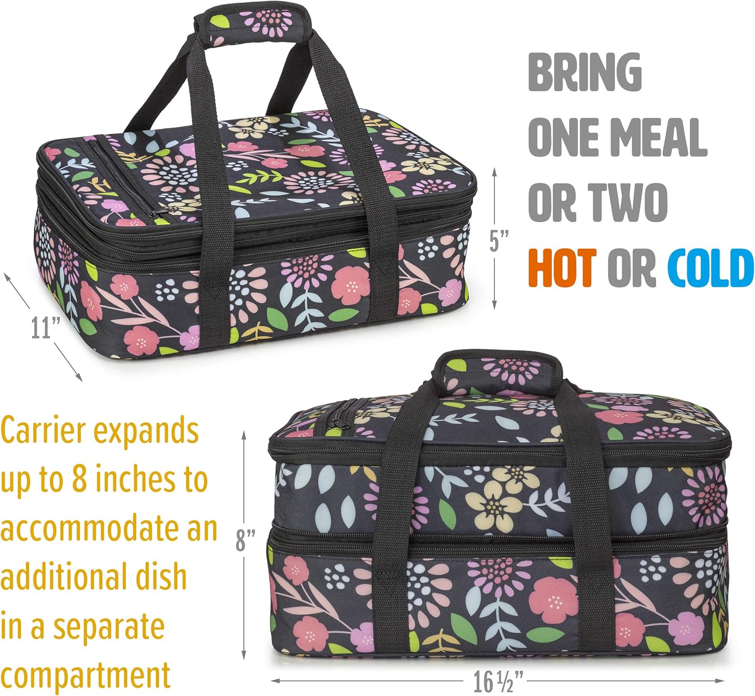 Garden Party VP Home Double Casserole Travel Bag Bakeware Bakers
