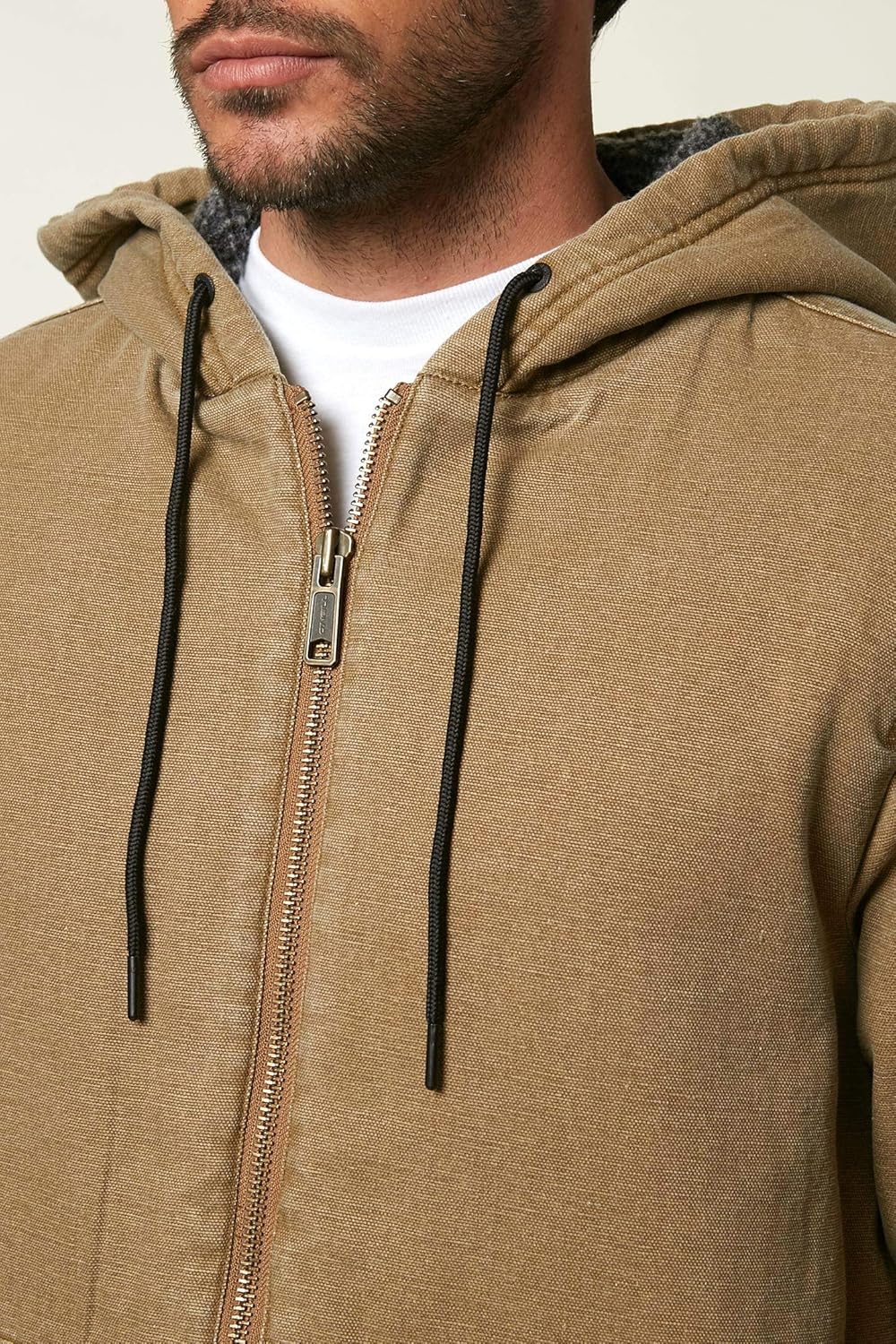 O'NEILL Men's Hooded Zip Up Canvas Jacket (Tobacco/Chapman, XL): Clothing