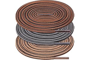 UpUGo 3 Pair Boot Shoe Laces, Round Shoelaces for Athletic Running Hiking Sneakers Shoes Boot