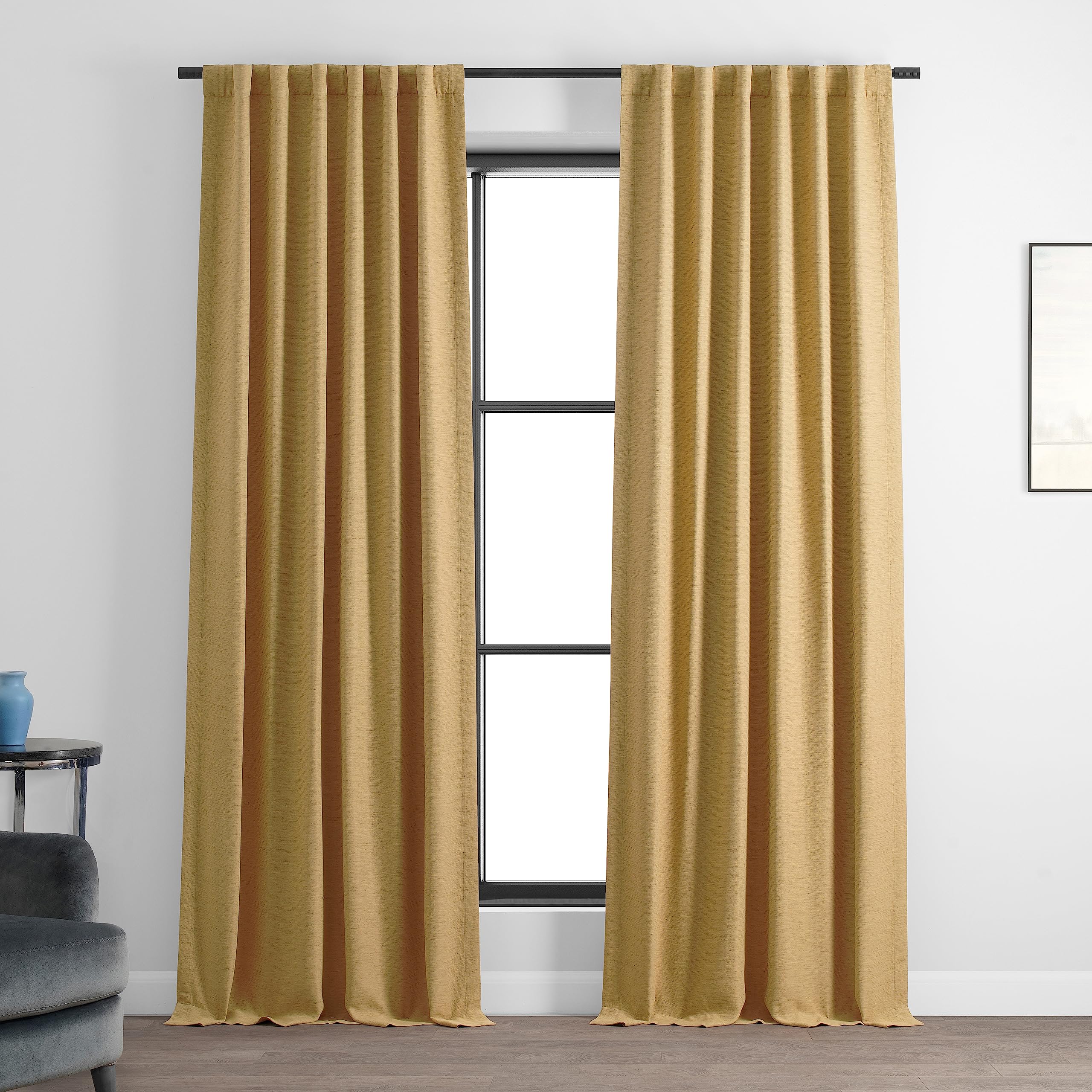 HPD Half Price Drapes Bellino Room Darkening Curtain 50 X 108 (1 Panel), BOCH-PL1902-108, Trinket Gold
