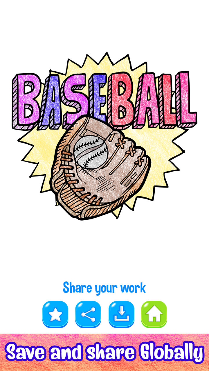 Baseball Paint by Number Sports Paint + Glitter + Crayon + Oil Paint