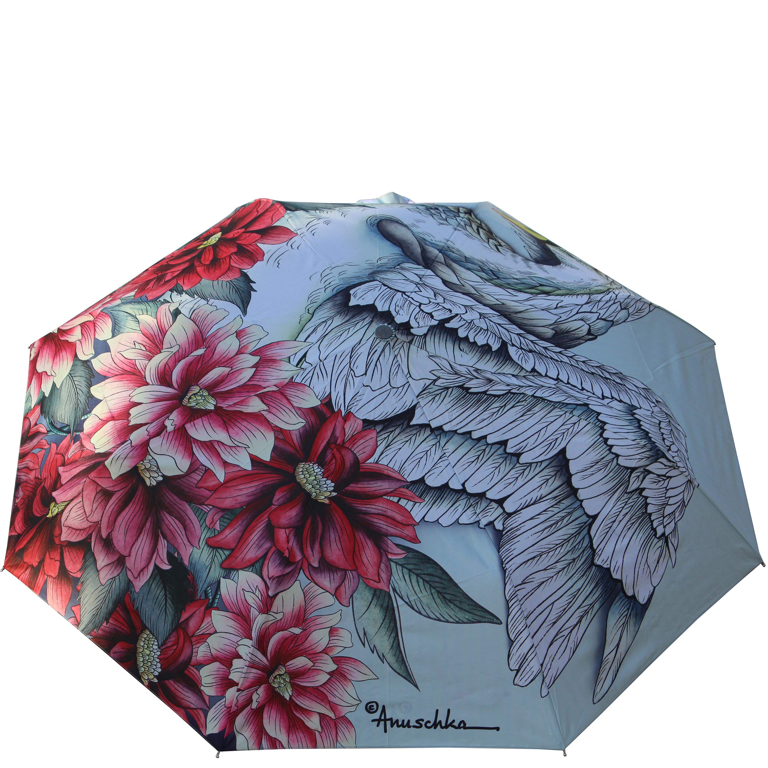 Anuschka Women's Original Printed Artwork Umbrella Auto Open/Close with UPF 50+ Sun Protection - Swan Song