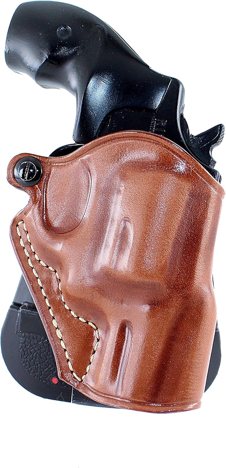 Premium Leather OWB Paddle Revolver Holster with Open Top fits, Smith Wesson J-Frame 2" BBL,36,442,649 Bodyguard (Please Choose Your Hand Draw) Brown Color #1056#