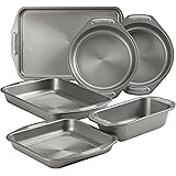 Circulon Total Nonstick Bakeware Set with Nonstick Cookie Sheet, Baking Pan and Bread Pan - 6 Piece, Gray