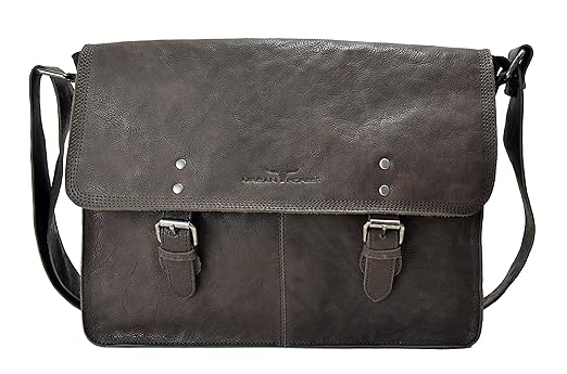 URBAN FOREST Leather Dark Brown Unisex Messenger Bag