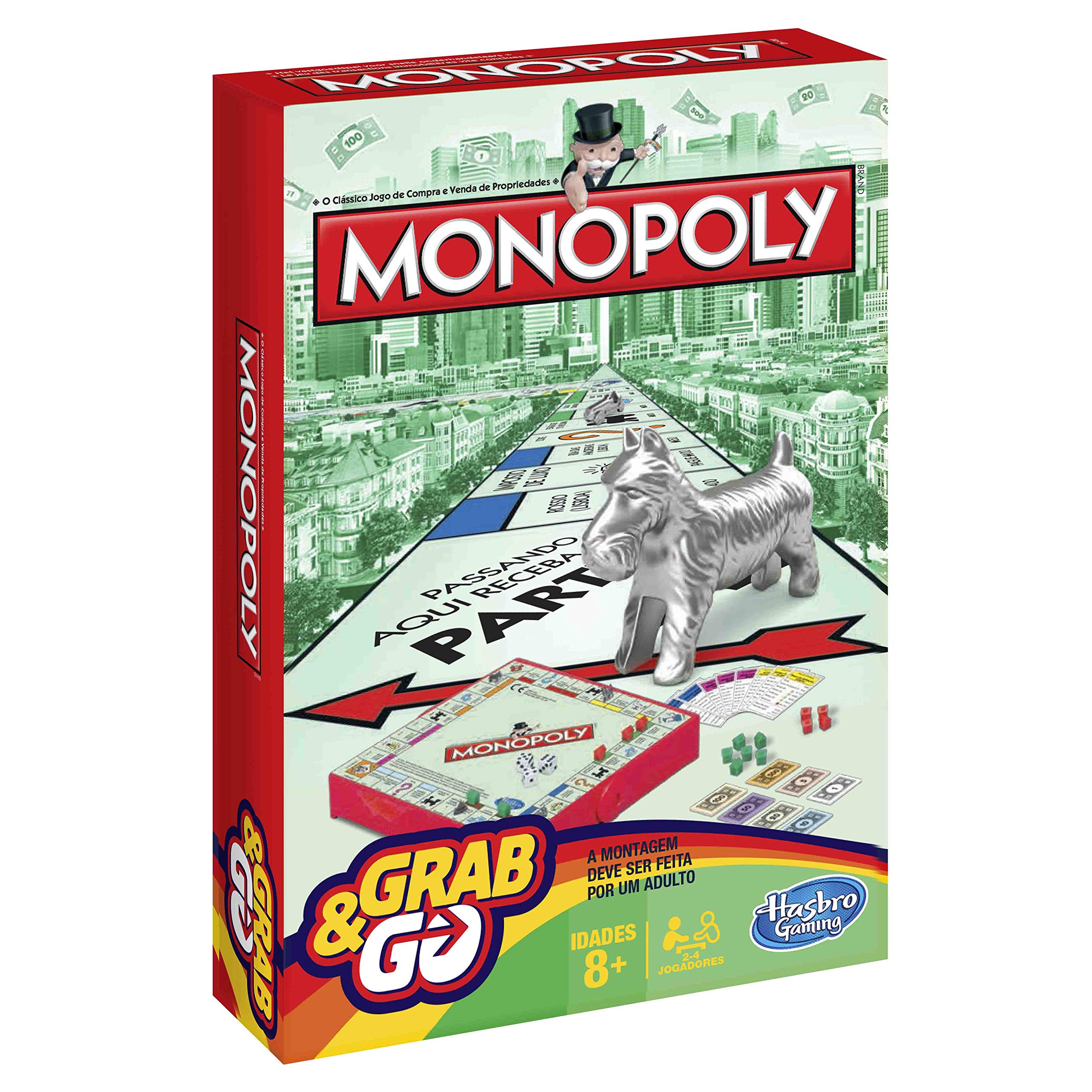 Hasbro – Monopoly, Travel Game Portuguese version multicoloured