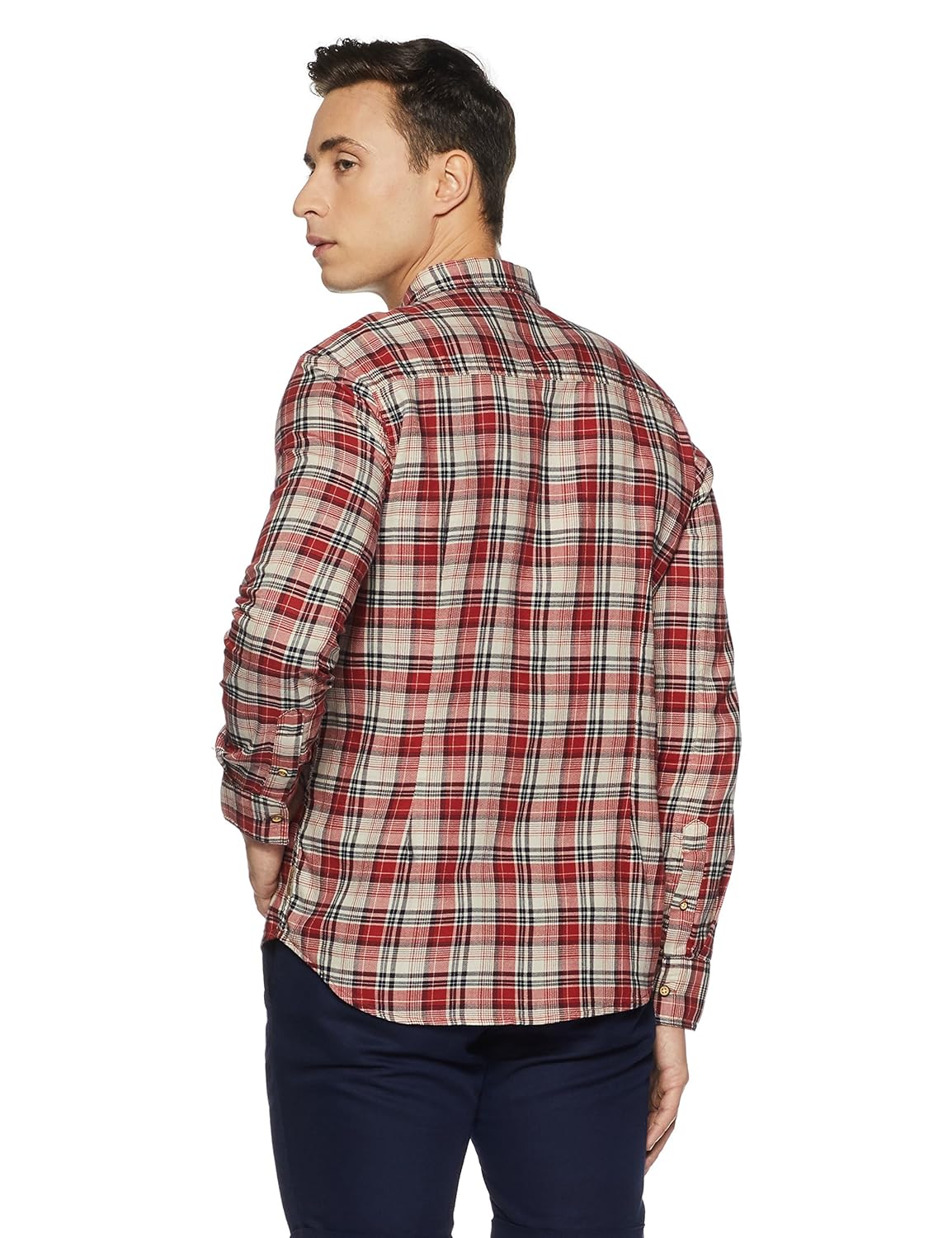 flying machine men's checkered slim fit casual shirt