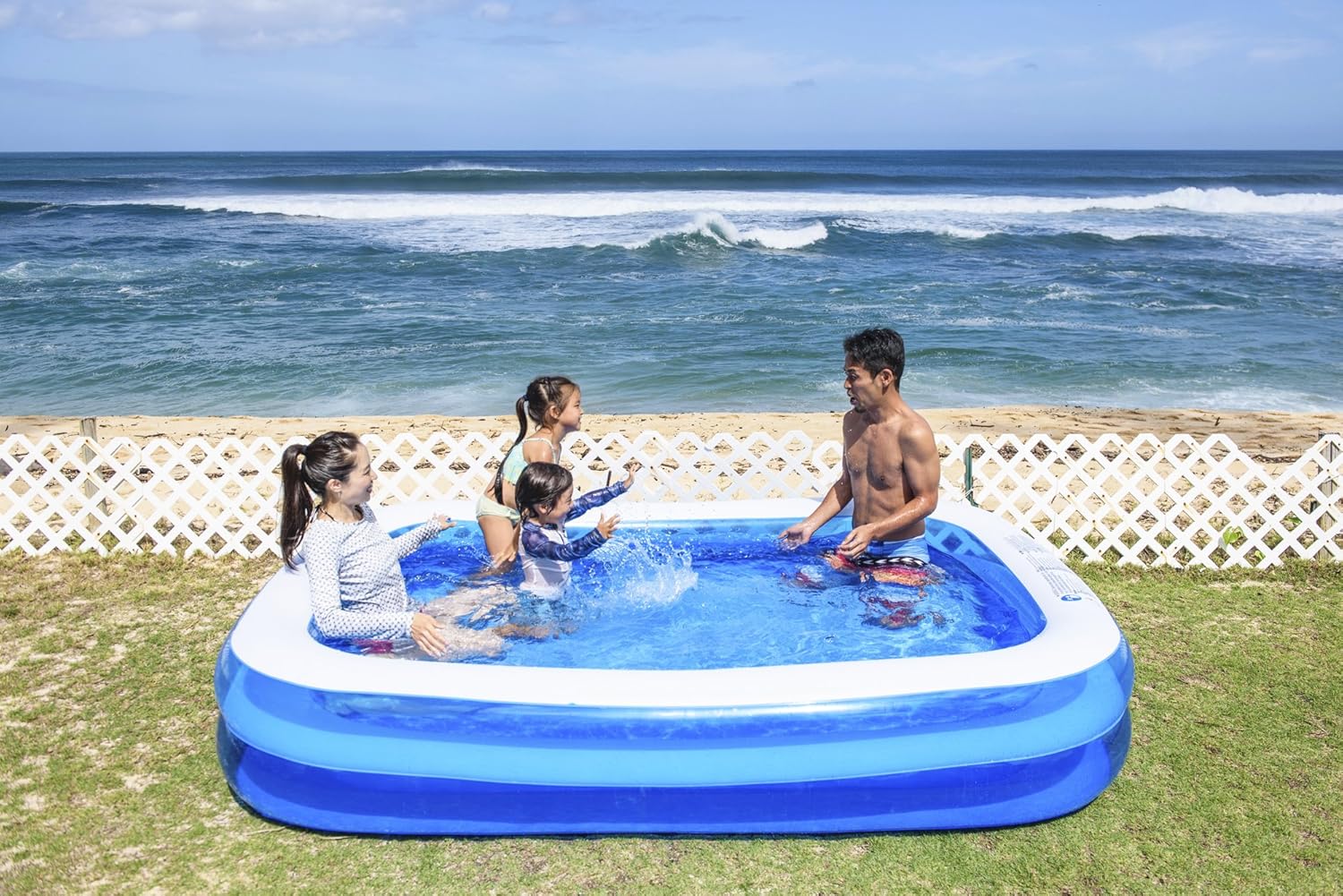 jilong family kiddie pool inflatable rectangular pool