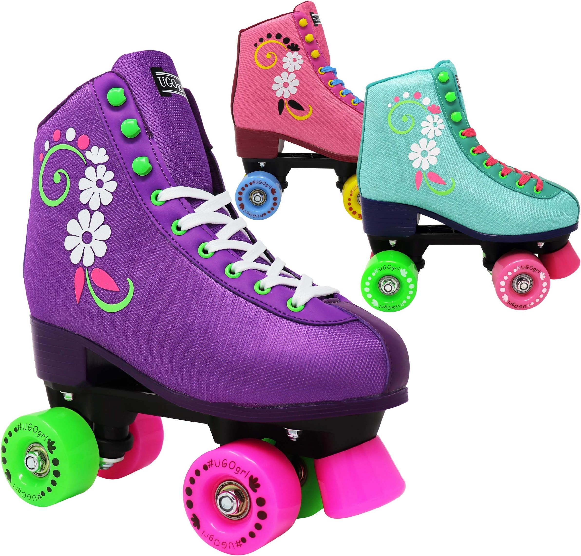 Lenexa uGOgrl Roller Skates for Girls - Kids Quad Roller Skate - Indoor, Outdoor, Derby Children's Skate - Rollerskates Made for Kids - Great Youth Skate for Beginners