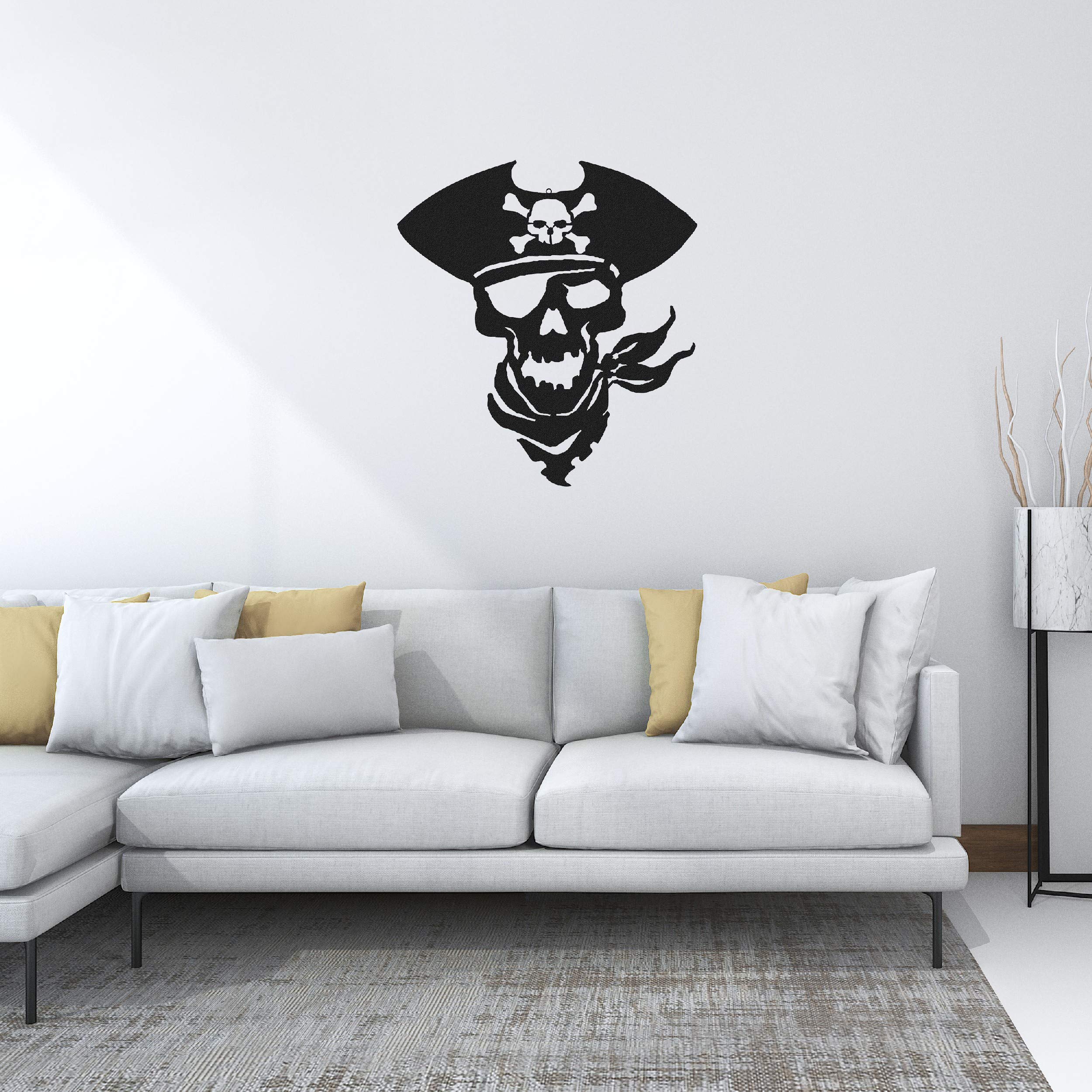 Homemania Wall Decoration, Metal, Black, 50 x 0.4 x 45 cm