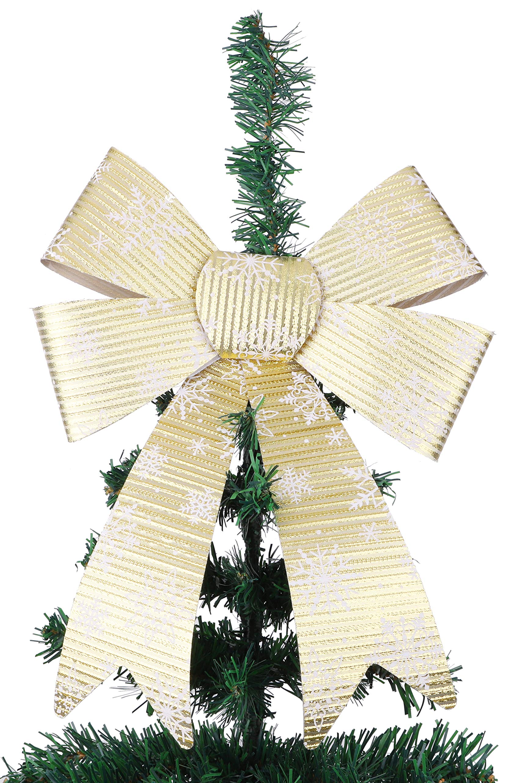 Toyland® 32cm Large GOLD Sparkling Bow - Christmas Trimmings - Decorations.