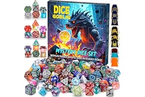 CiaraQ Mystery DND Dice Sets - Random 9 Complete Polyhedral Dice Sets with 9 Random Bags, Wide Range of Patterns, Surprise Blind Box DND Gifts for Dungeons & Dragons, Role Playing Table Game