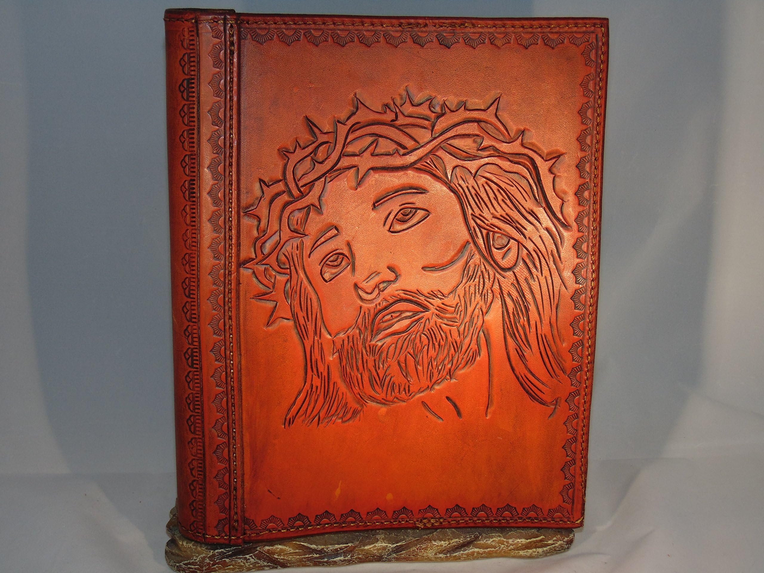 Leather Bible Cover - Jesus
