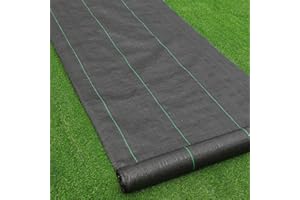 Goasis Lawn Weed Barrier Control Fabric Ground Cover Membrane Garden Landscape Driveway Weed Block Nonwoven Heavy Duty 125gsm Black,3FT x 100FT