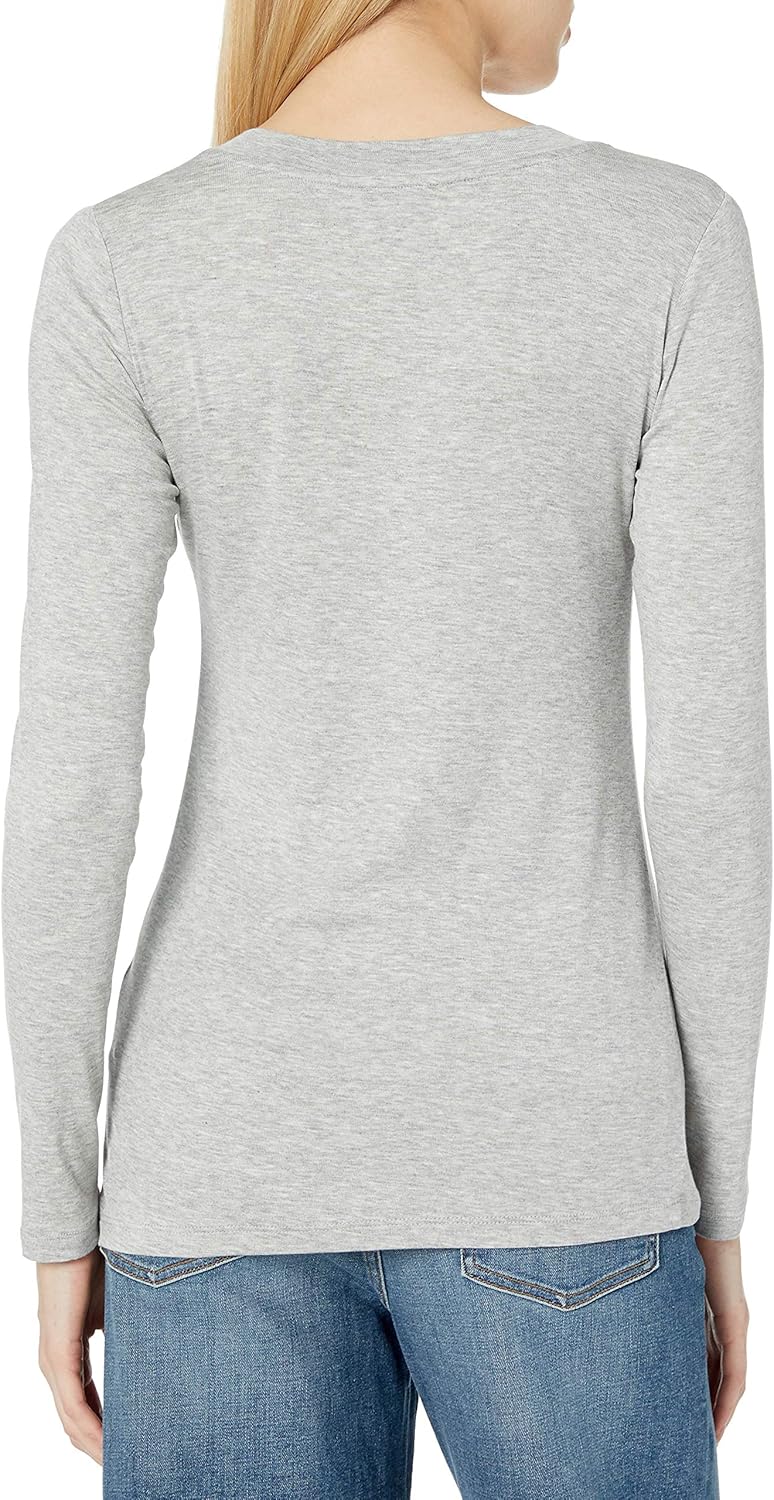  Brand - Daily Ritual Women's Fluid Knit Long-Sleeve V-Neck Shirt: Clothing