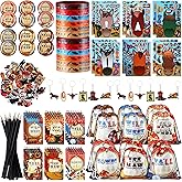 Bulyoou 140 Pcs Western Cowboy Party Favors Cowboy Goodie Bags Keychain Wristbands Badges Horse Stickers Notepads Pencils for Birthday Party