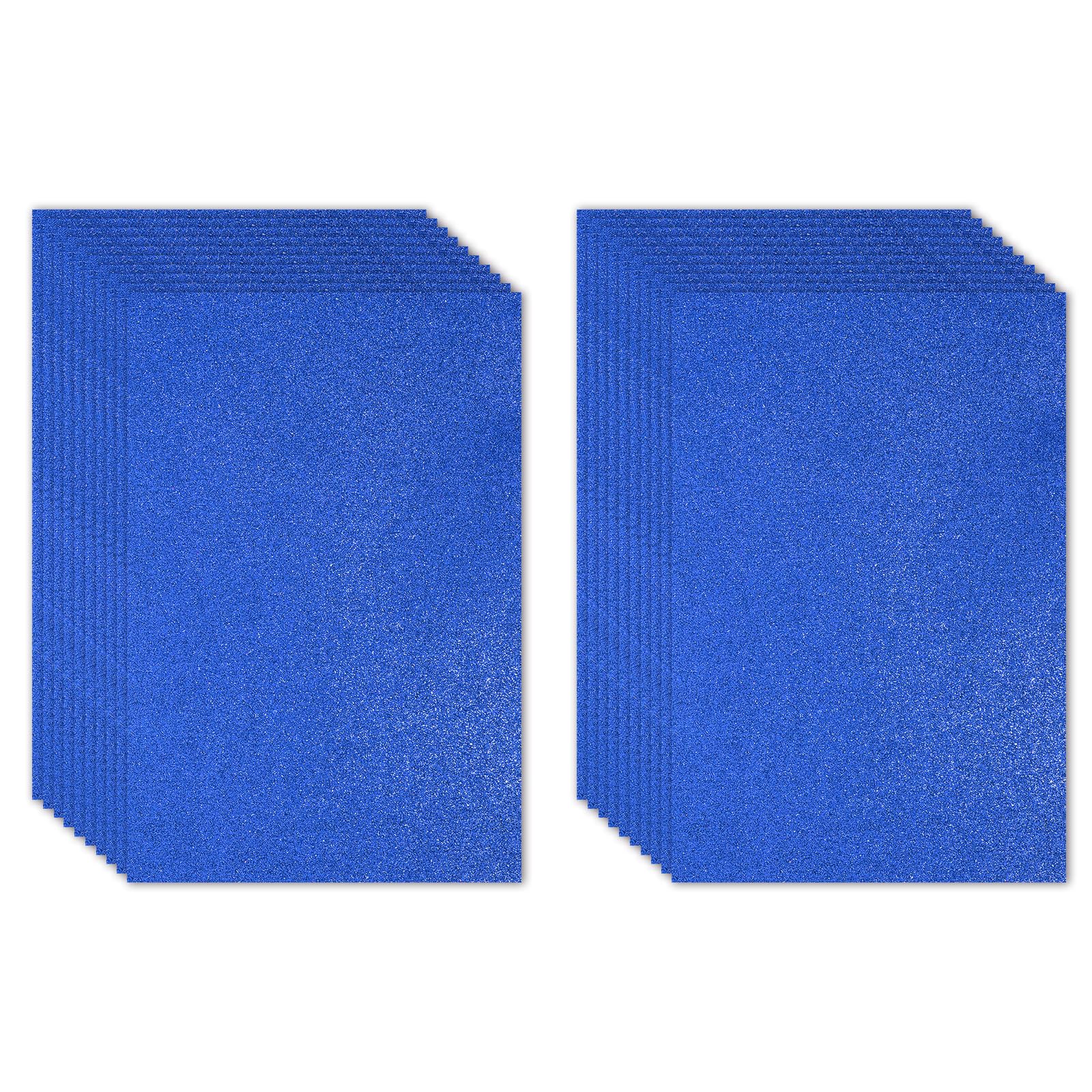 PATIKIL Dark Blue Shiny EVA Glitter Foam Sheet 11 x 8 Inch 2mm Thick Sparkle EVA Glitter Felt for Crafts DIY Project, 20 Pcs