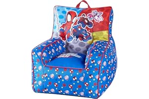 Idea Nuova Marvel Spidey & His Amazing Friends Toddler Nylon Bean Bag Chair with Piping & Top Carry Handle, NN201537, Large, Spidey & Friends