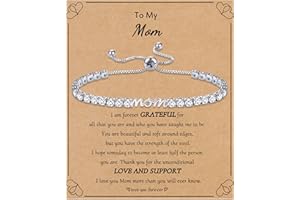 DONYUDE Mothers Day Gifts for Mom Wife Daughter Friends Tennis Bracelet for Women Adjustable Cz Crystal Tennis Bracelets 21st 30th 40th 50th Birthday Gifts for Wife Daughter Sister Girlfriend