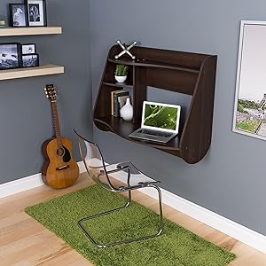 Prepac Kurv Floating Desk, Espresso