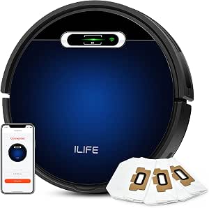 ILIFE Aspiradora robot B5 Max, 2000Pa fuerte succión, conexión WiFi,  funciona con Alexa, cubo de basura grande y bolsas de vacío, camino de  limpieza en zigzag, autocarga, ideal para pelo de mascotas, piso duro y  alfombra de pelo bajo  - Amazon.com
