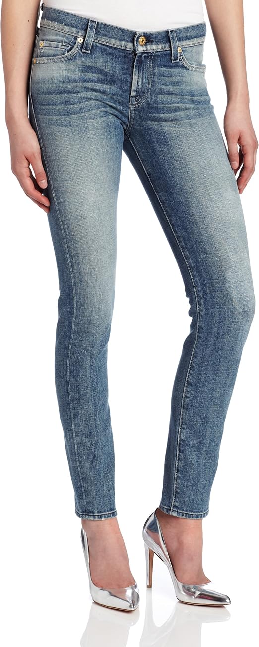 7 For All Mankind Women's Slim Cigarette Jean in Pure Light Blue, 25 at