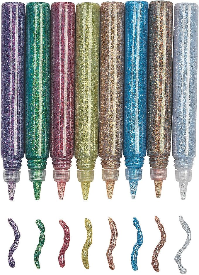 Glitter Fabric Paint Pens 24 Pieces Educational and Learning Activities for Kids