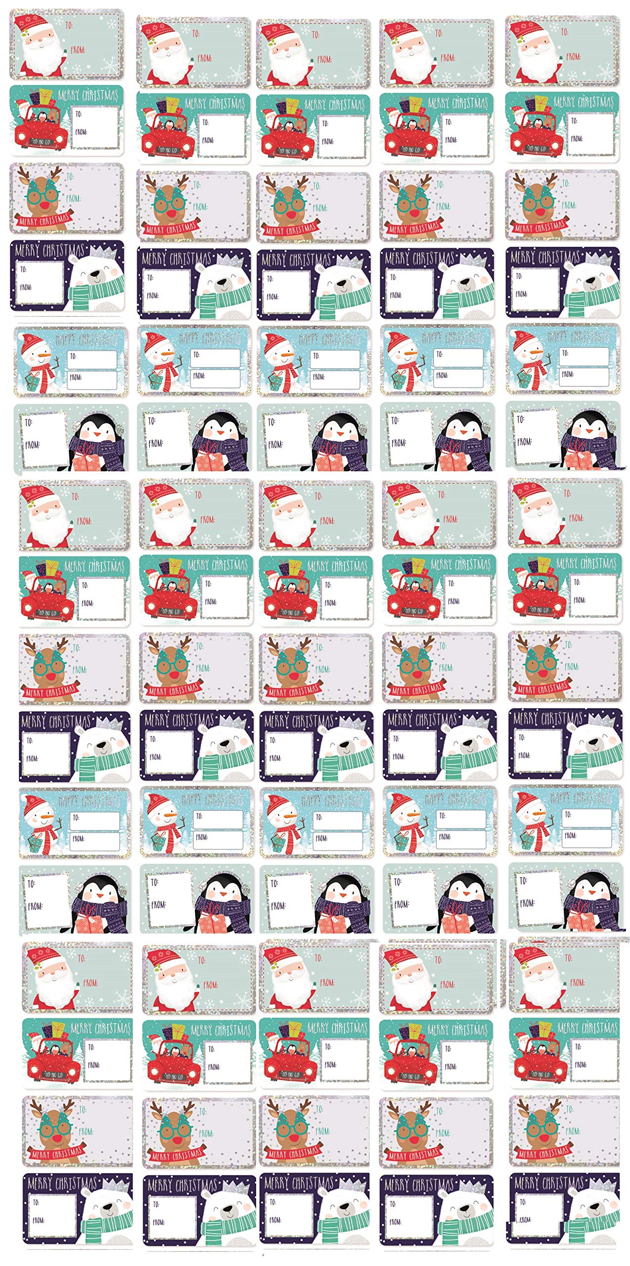 G4GADGET Christmas 240 Traditional Xmas Gift Labels/Labels For Presents 6 Assorted-Designs
