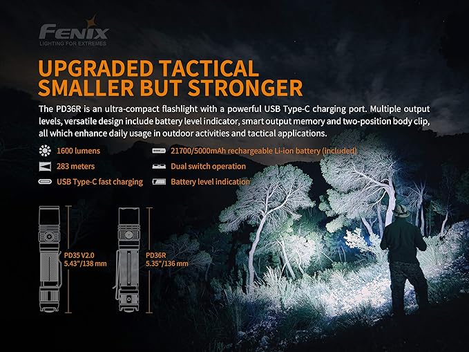 Fenix Pd35 V2 0 Flashlight 1 000 Lumens Genuine Fenix Brand