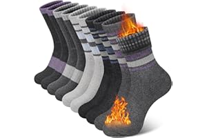 SIMIYA Merino Wool Socks for Women 5 Pairs Extra Thick Winter Warm Thermal Hiking Cozy Soft Ladies Sock for Cold Weather