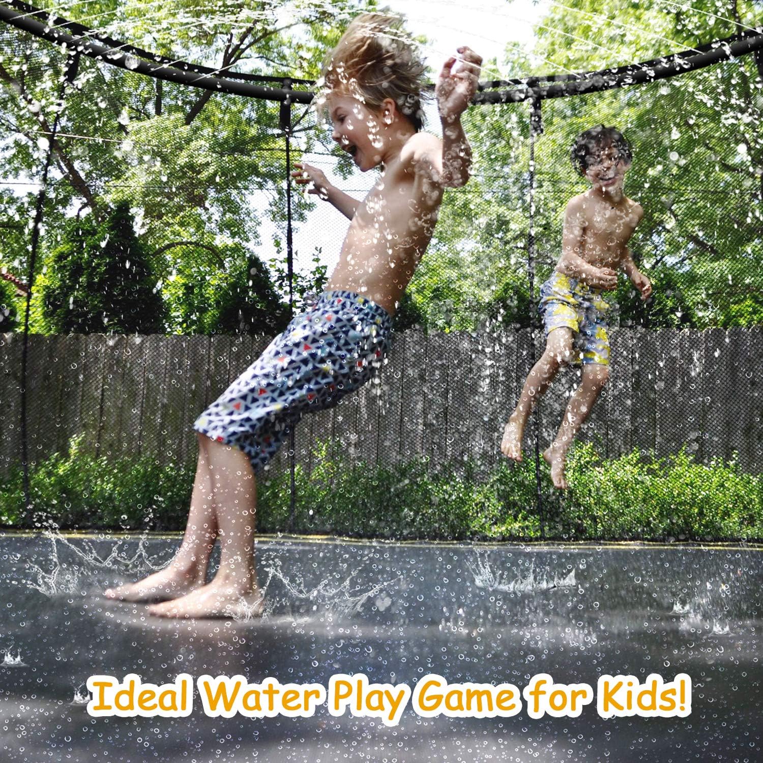Ligttle Trampoline Sprinkler for Kids - Outdoor Trampoline Water Sprinkler for Kids and Adults, Trampoline Accessories Sprinkler 39ft Long for Water Play, Games, and Summer Fun in Yards: Toys & Games