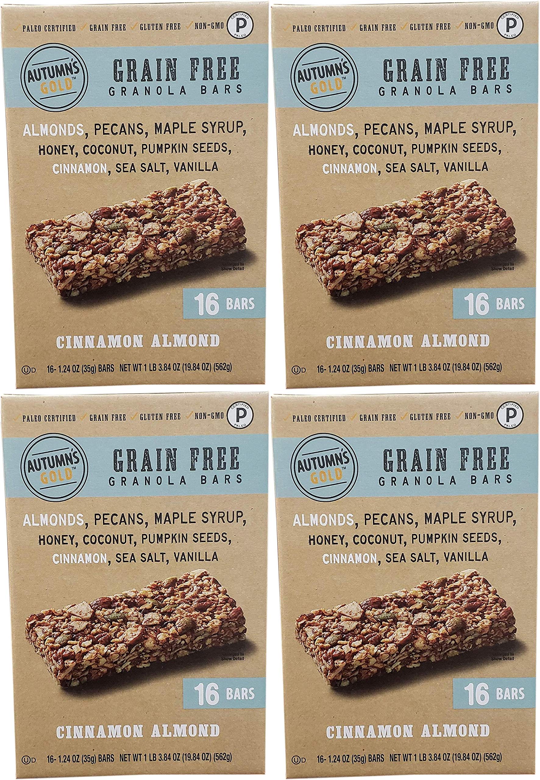 Autumns's Gold Grain Free Cinnamon Almond (16Count/1.24 oz), 19.84 oz Pack of 4