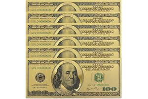 TRINKA Gold Dollar Bill - $100 Collectible Banknotes for Bookmarks, Decoration ($100 (Set of 6))