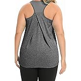 FOREYOND Women's Plus Size Workout Tank Tops Loose Fit Yoga Racerback Athletic Tops Sleeveless Summer Shirts