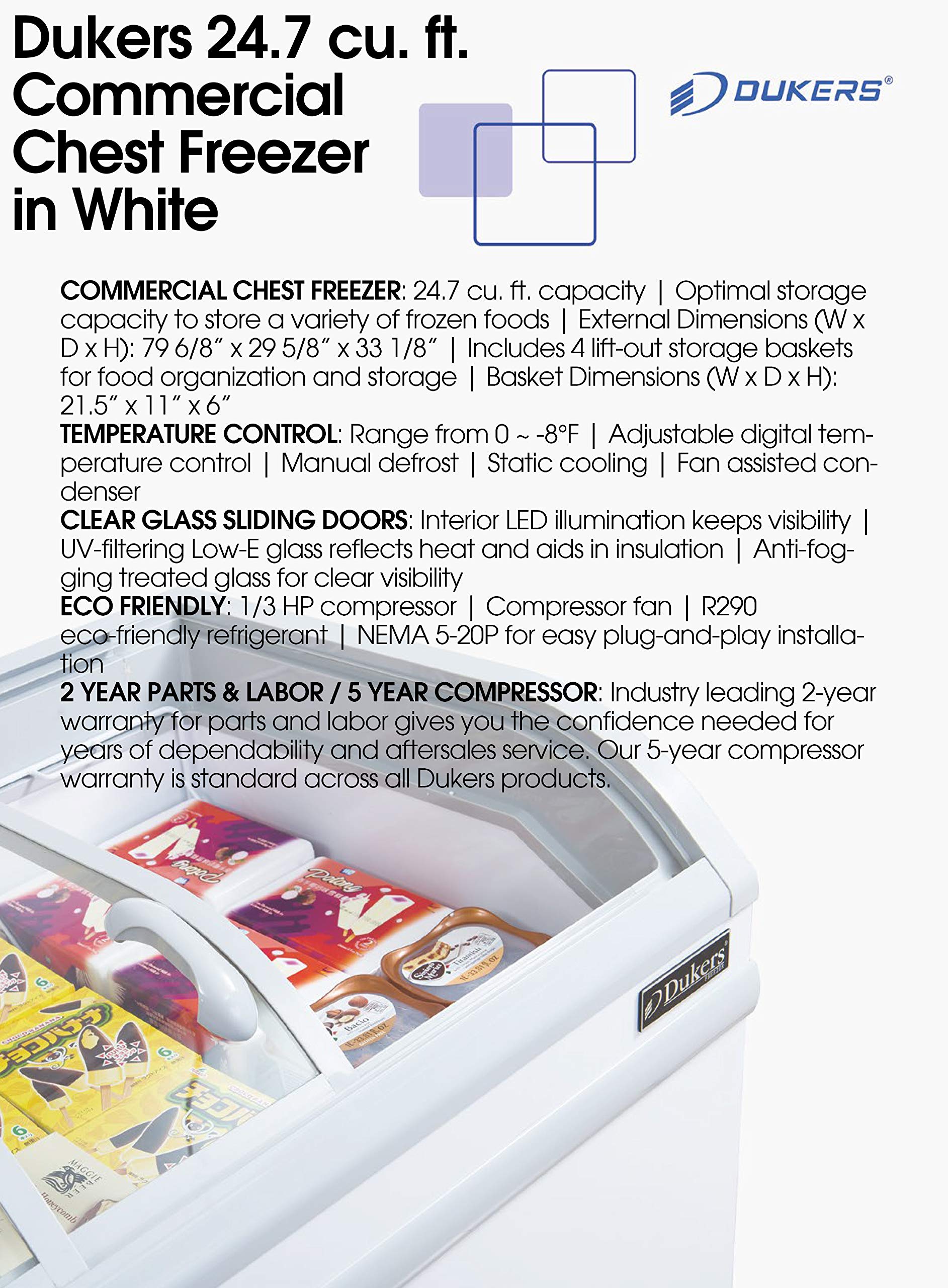 Dukers WD-700Y 24.7 cu. ft. Commercial Chest Freezer in White