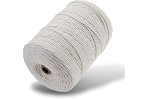 YINGHAI Macrame Cord 3mm x 328yards Natural Cotton Cord Colored Macrame Rope Macrame Supplies Macrame Cotton Rope Soft Craft Rope Macrame Yarn for Plant Hanger Wall Hanger Dreamcatcher Great for Beginner