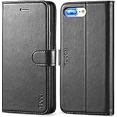 TUCCH Wallet Case for iPhone 8 Plus/iPhone 7 Plus, PU Leather Flip Cover with Card Slot Stand Holder, Magnetic Closure Shockproof TPU Interior Case Compatible with iPhone 7 Plus/8 Plus, Black