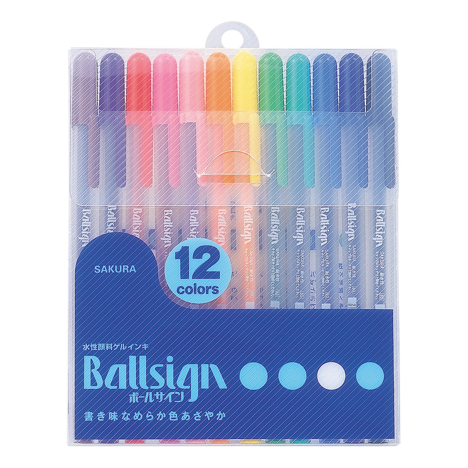 SAKURA Gel Ink Ballpoint Pen, Ball Sign (Gelly Roll) 12 Color Set (PGB12)