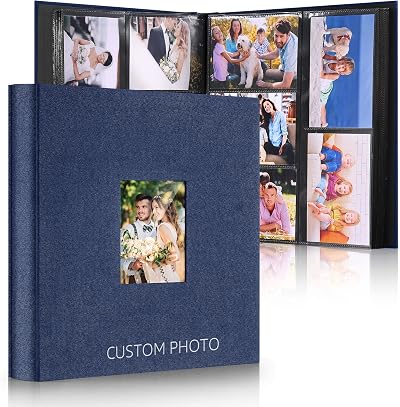 DazSpirit 6x4 Inch Photo Album 600 Photos Linen Cover 10x15 Slip-In Pockets