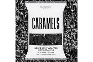 Candy Envy - Individually Wrapped Caramels - Black Wrapper - 2 Pound Bulk Black Candy