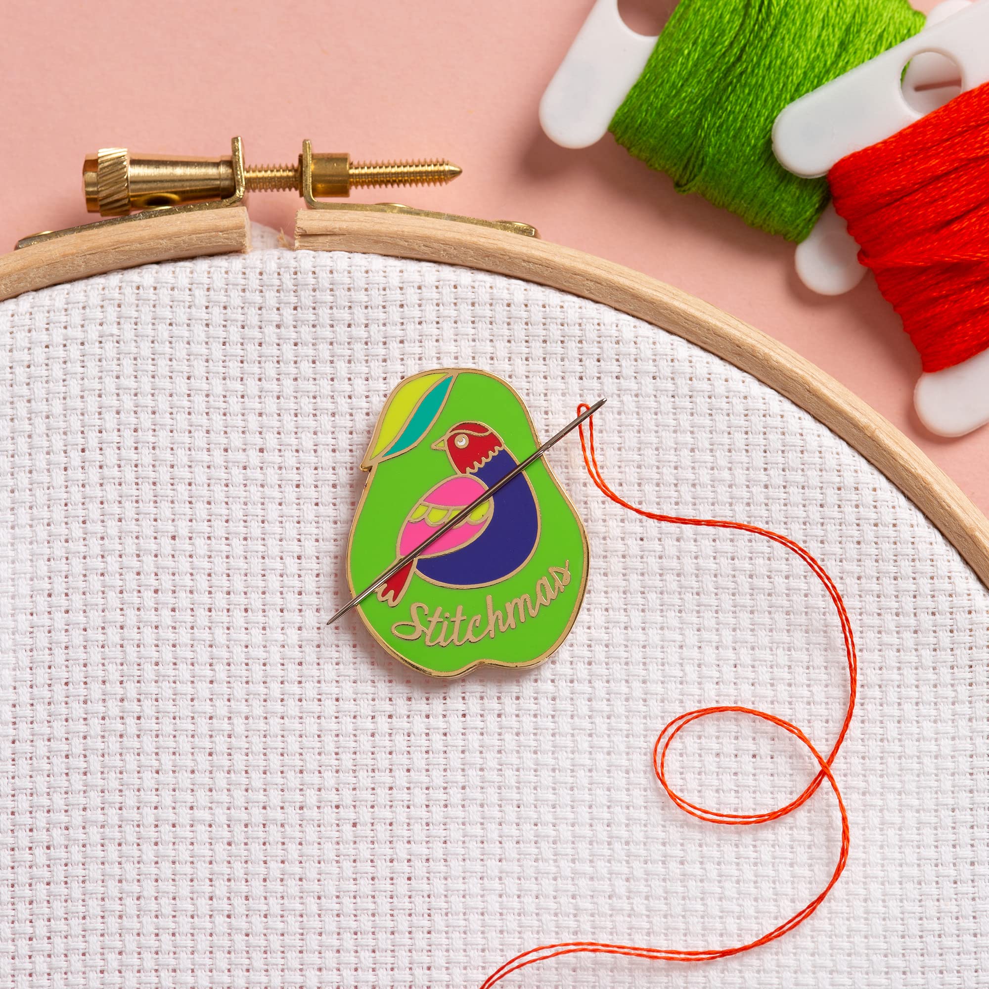 Needle Minder - Partridge in a Pear Tree for Cross Stitch, Sewing, Embroidery and Needlework Accessories, Enamel and Magnetic 12 Days of Christmas