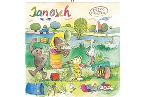 Alpha Edition - Janosch Calendar 2026 - Wall Calendar 30 x 30 cm (30 x 60 Open) with Illustrations & Space for Notes, Brochure Calendar Including Poster, Loving Gift for Children & Janosch Fans