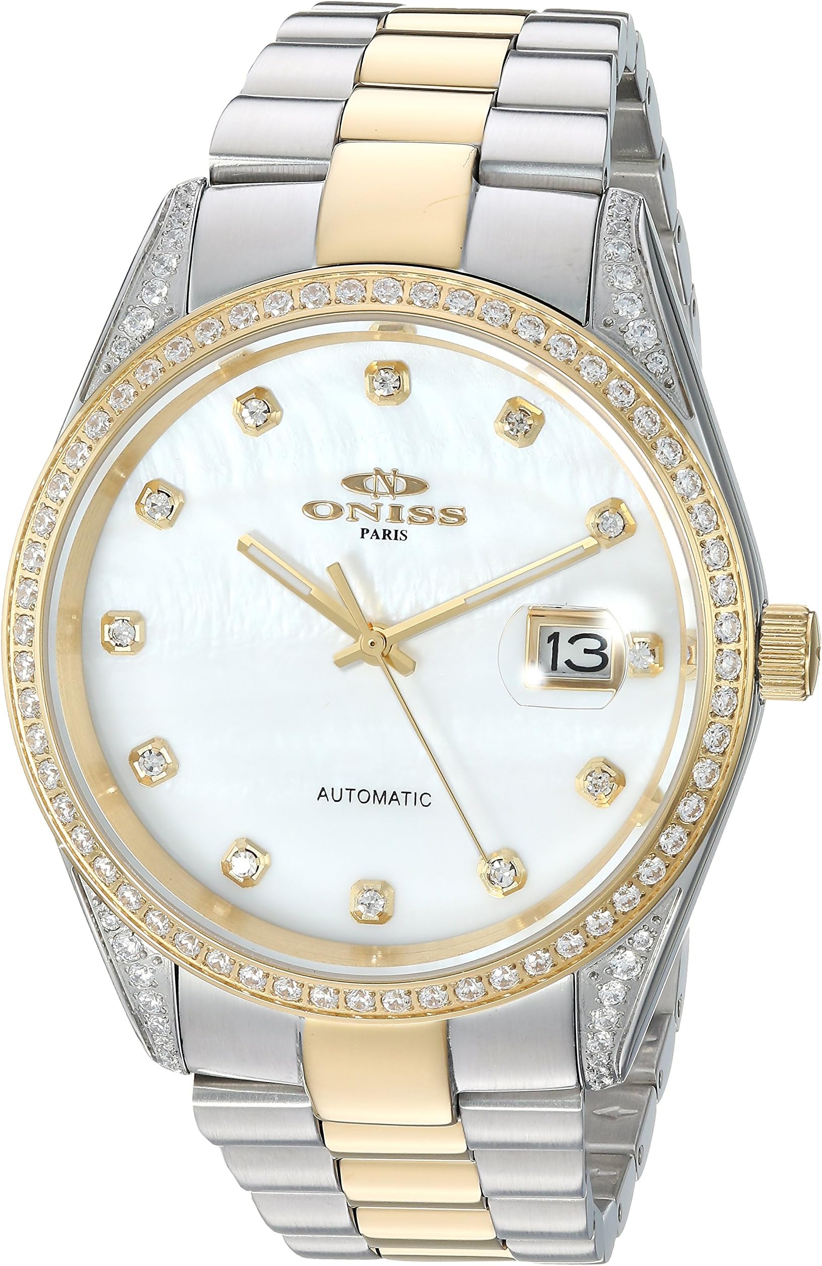 Oniss Unisex-Adult Analog Japanese-Automatic Watch with Two-Tone-Stainless-Steel Strap on3883-2TWT