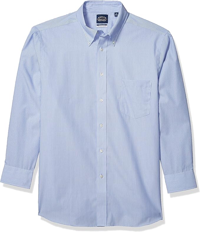 Eagle Men's Dress Shirt Regular Fit Non Iron Stretch Collar Stripe at