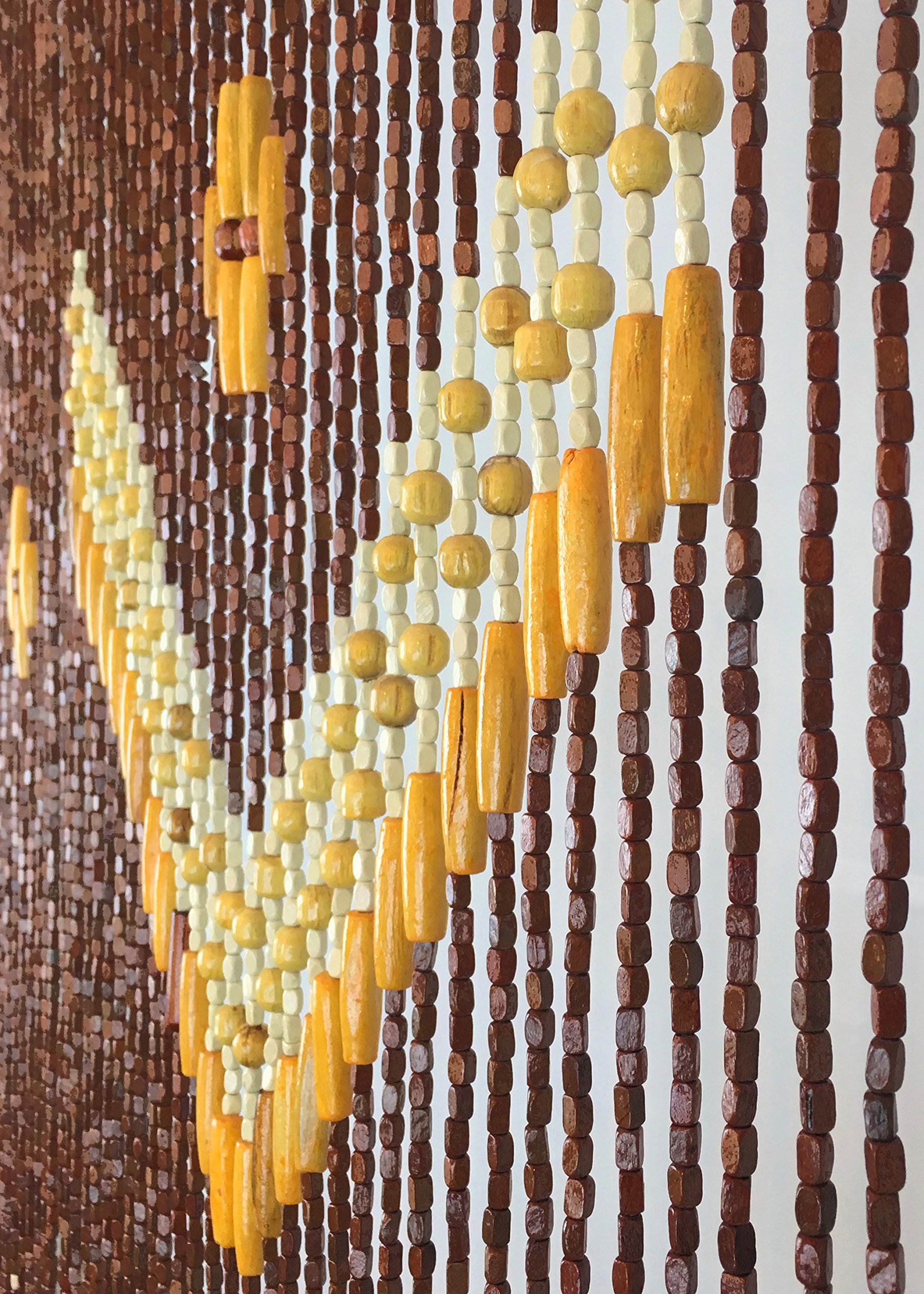 Beadedstring Natural Wood Beaded Curtain 52 Strands 76 In 6 3 Ft