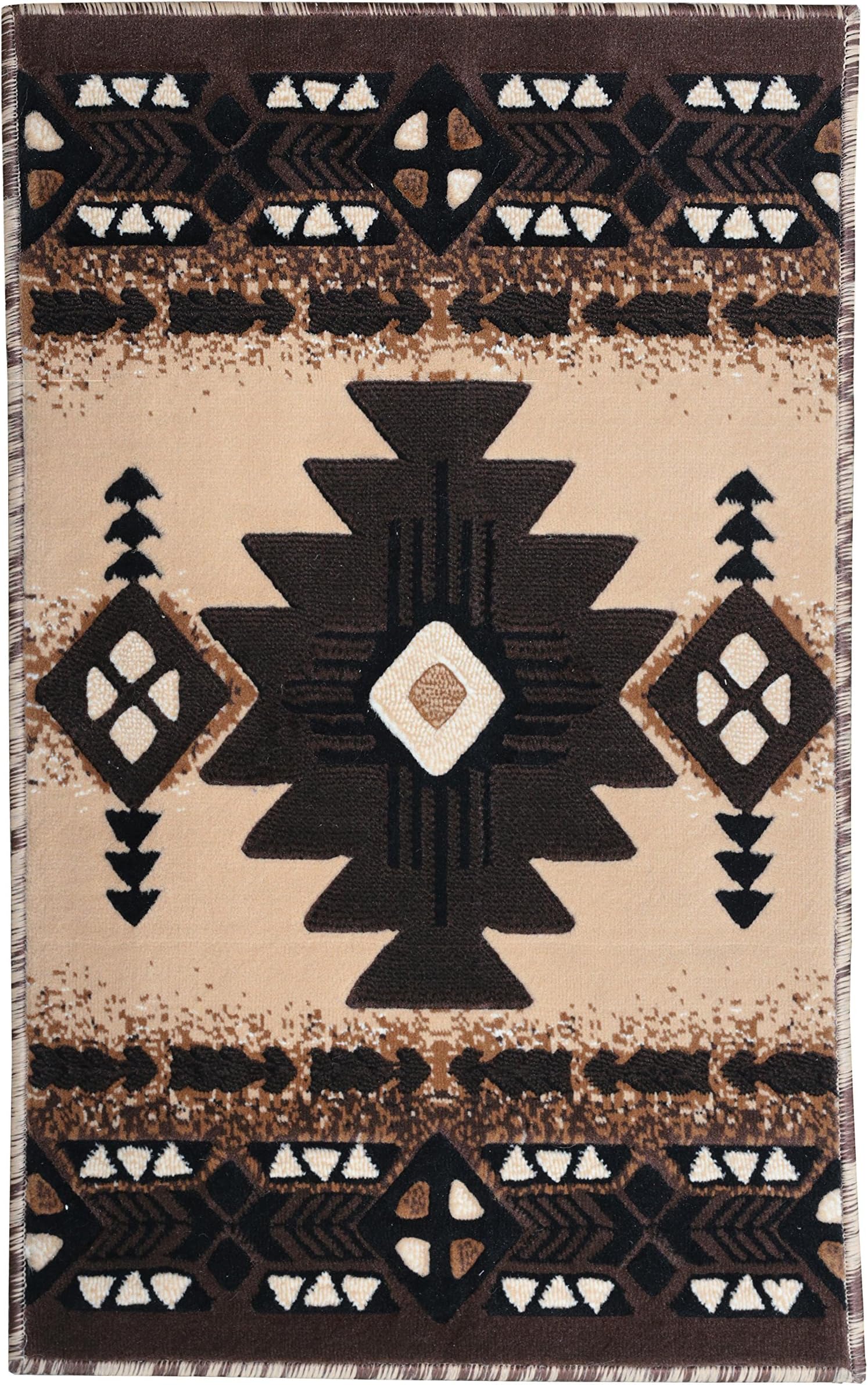 Rugs 4 Less Collection Southwest Native American Indian Door Mat Area Rug Design R4L 318 Beige/Berber (2'X3'4")