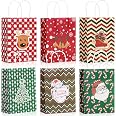 Kolldenn 120 Pieces 6 Styles Christmas Treat Bags Christmas Gift Bags 9 5 X 5 1 3 15 Inch Party Favor Paper Wrapped Goodie Valentines Day Birthday Party Red Classic