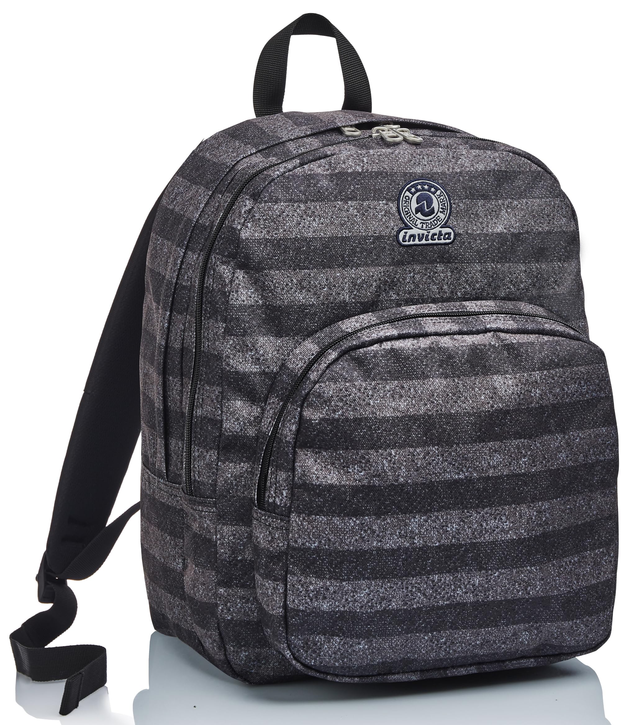 Invicta Backpack, BENIN M Knapsack Book Bag, One Size Large Capacity, For School, Sport & Free Time, Laptop Sleeve, Italian Design, black/gray