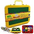 Matty's Toy Stop Brik-Kase 2-GO 13" Travel, Building, Storage & Organizer Container Case with Building Plate Lid (Holds Approx 1,500pcs) - Compatible with All Major Brands (Red, Green & Yellow)